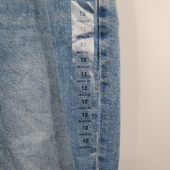 American Eagle Mom Jeans Denim Pant Women Size 12 Regular NWT Distressed Hi Rise - Picture 6 of 16